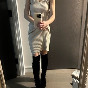 Stuart Weitzman knee high velvet boots